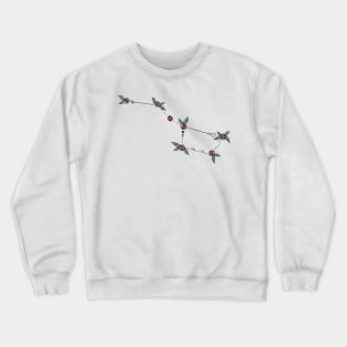 Ursa Major (Great Bear or Big Dipper) Constellation Roses and Hearts Doodle Crewneck Sweatshirt